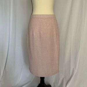 St John Santana Knit Blush Pink Metallic Pencil Skirt Size 8 Classic